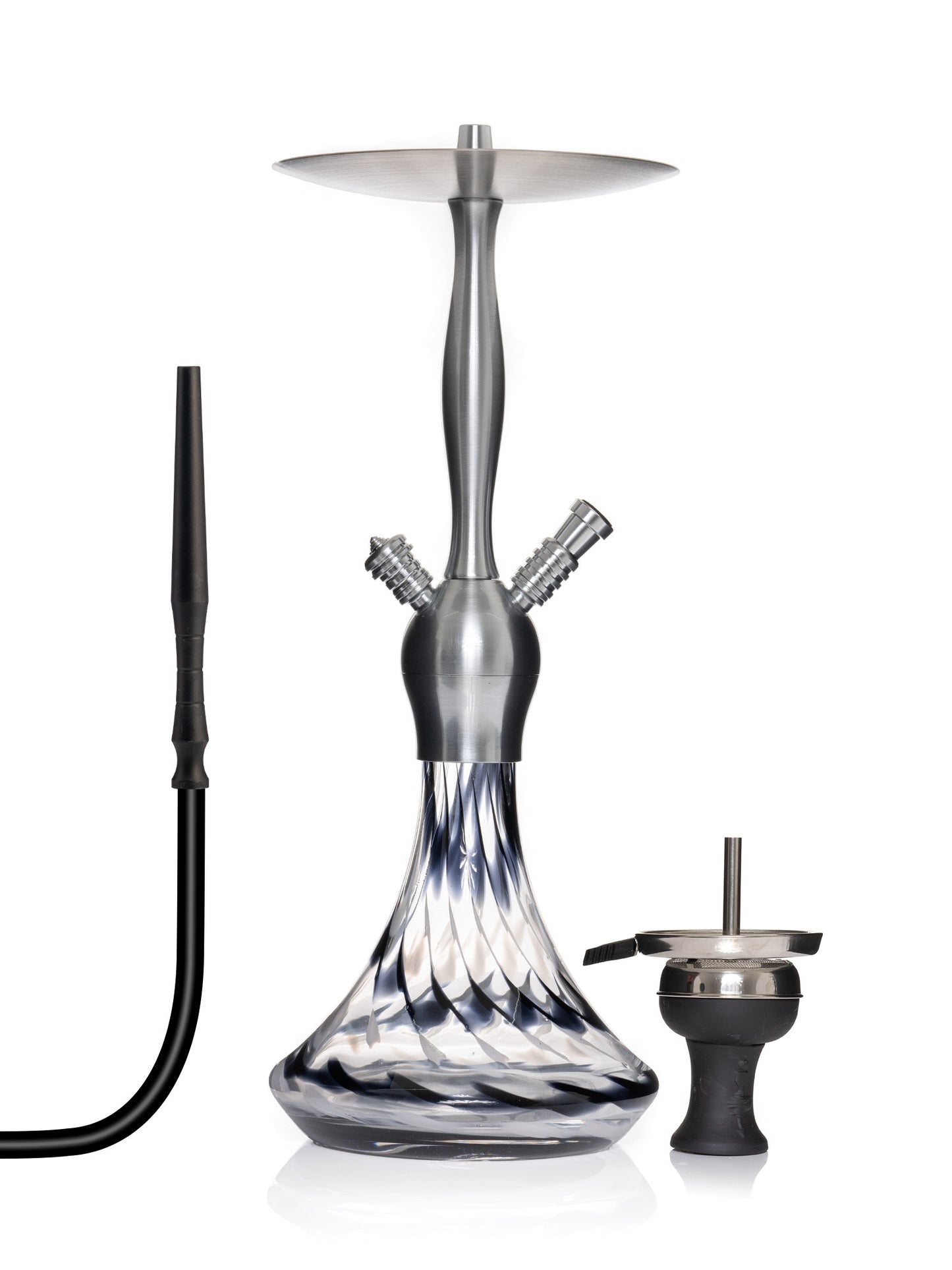 Alux Captain Light Gunmetal Aladin Shisha Pipe 50cm