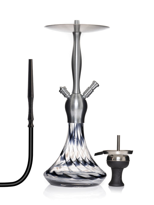 Alux Captain Light Gunmetal Aladin Shisha Pipe 50cm