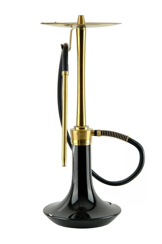 Oduman Cosmo Shisha Pipe 60cm - Black Glass Gold Body