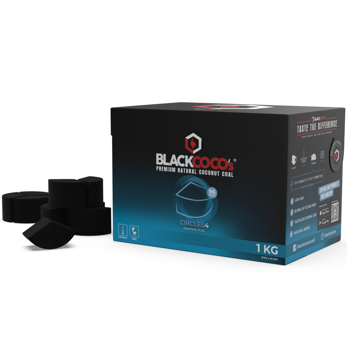 Black Coco Coconut Charcoal Circles4 1kg