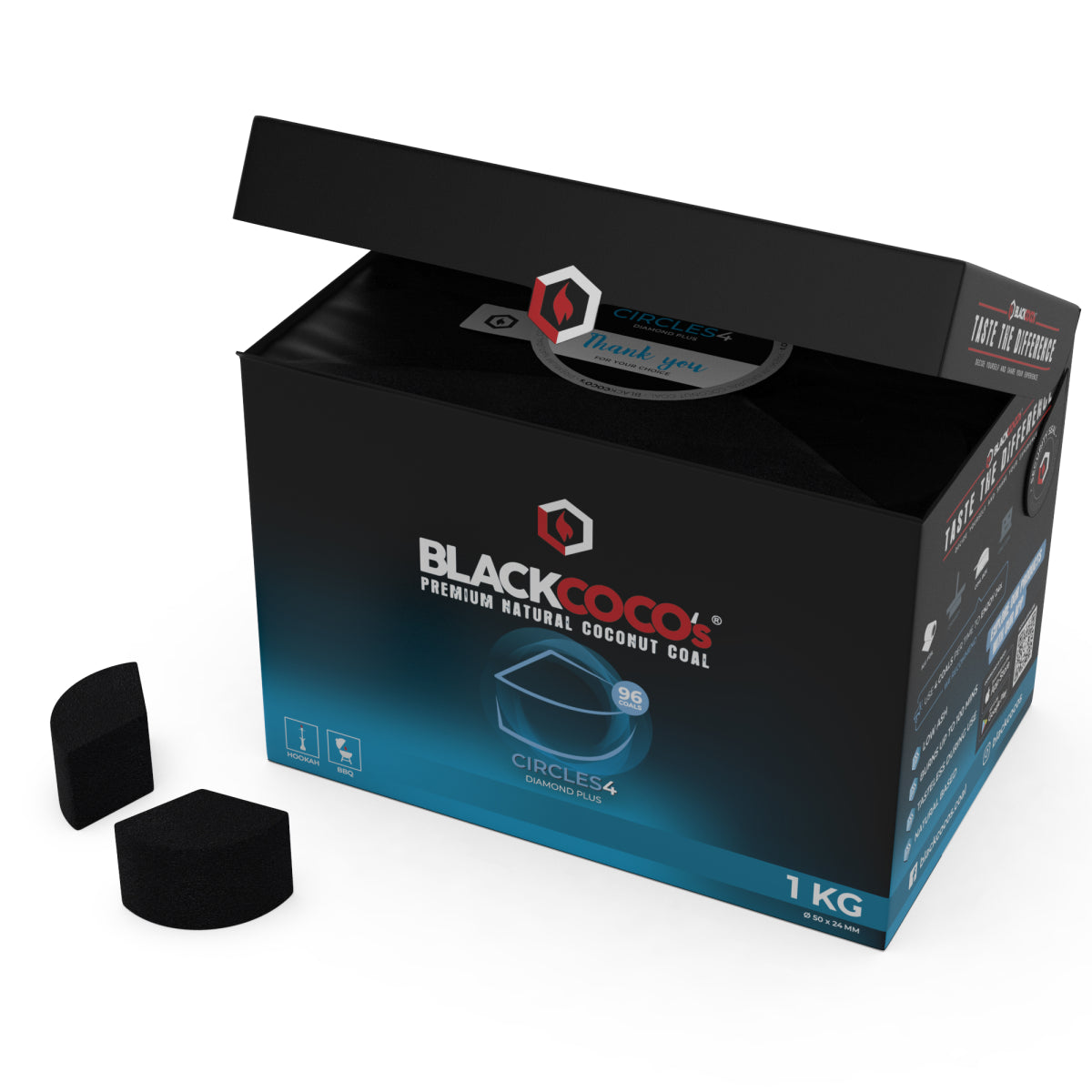 Black Coco Coconut Charcoal Circles4 1kg