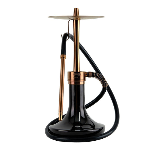 Oduman Infinity Shisha Pipe 45cm - Black Glass Bronze Body - The Shisha Shop