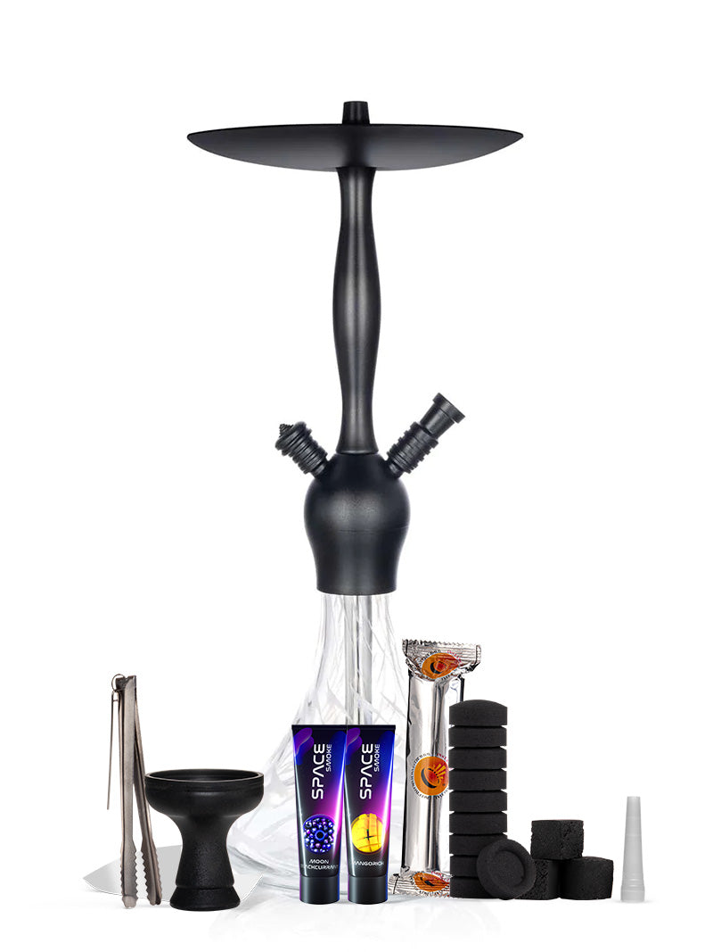 Alux Captain Complete Shisha Pipe Package - Black