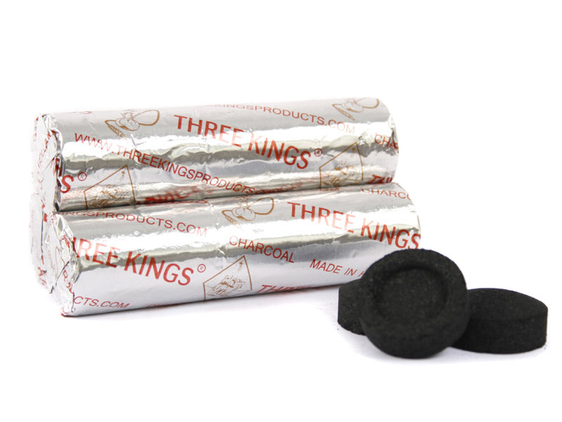 Three Kings Charcoal 33mm 3 Rolls 30 Discs - The Shisha Shop