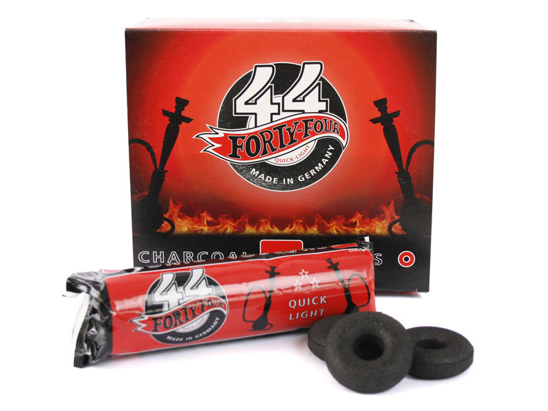 Forty-Four 44 Doughnut Charcoal 44mm Quicklight 8 Rolls 80 Discs - The Shisha Shop