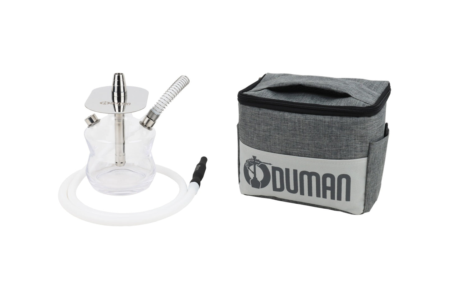 Oduman N3 On the Go Clear Glass Travel Shisha Pipe 20cm - The Shisha Shop