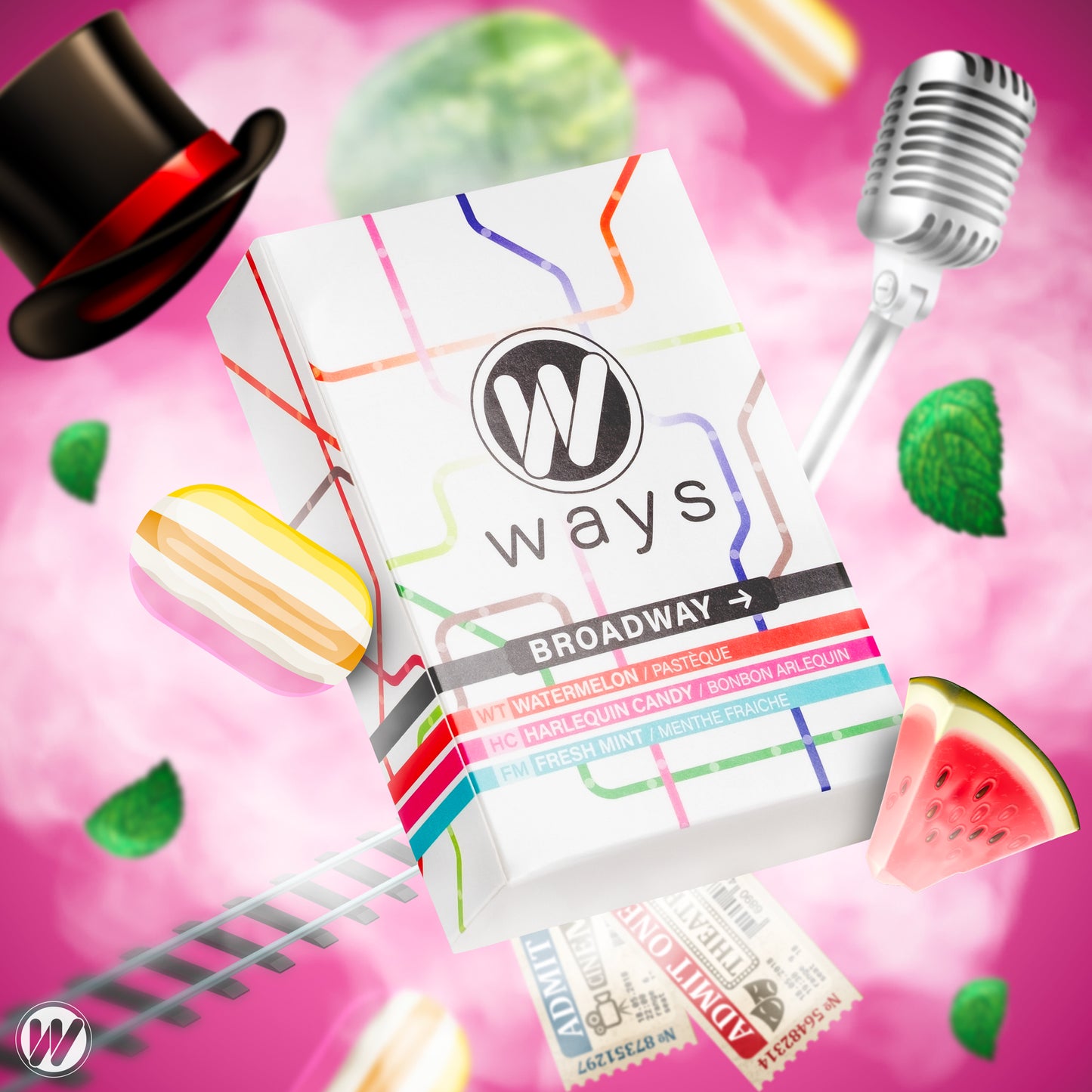 Ways Broadway Shisha Flavour Watermelon, Candy and Mint Tobacco Free 50g