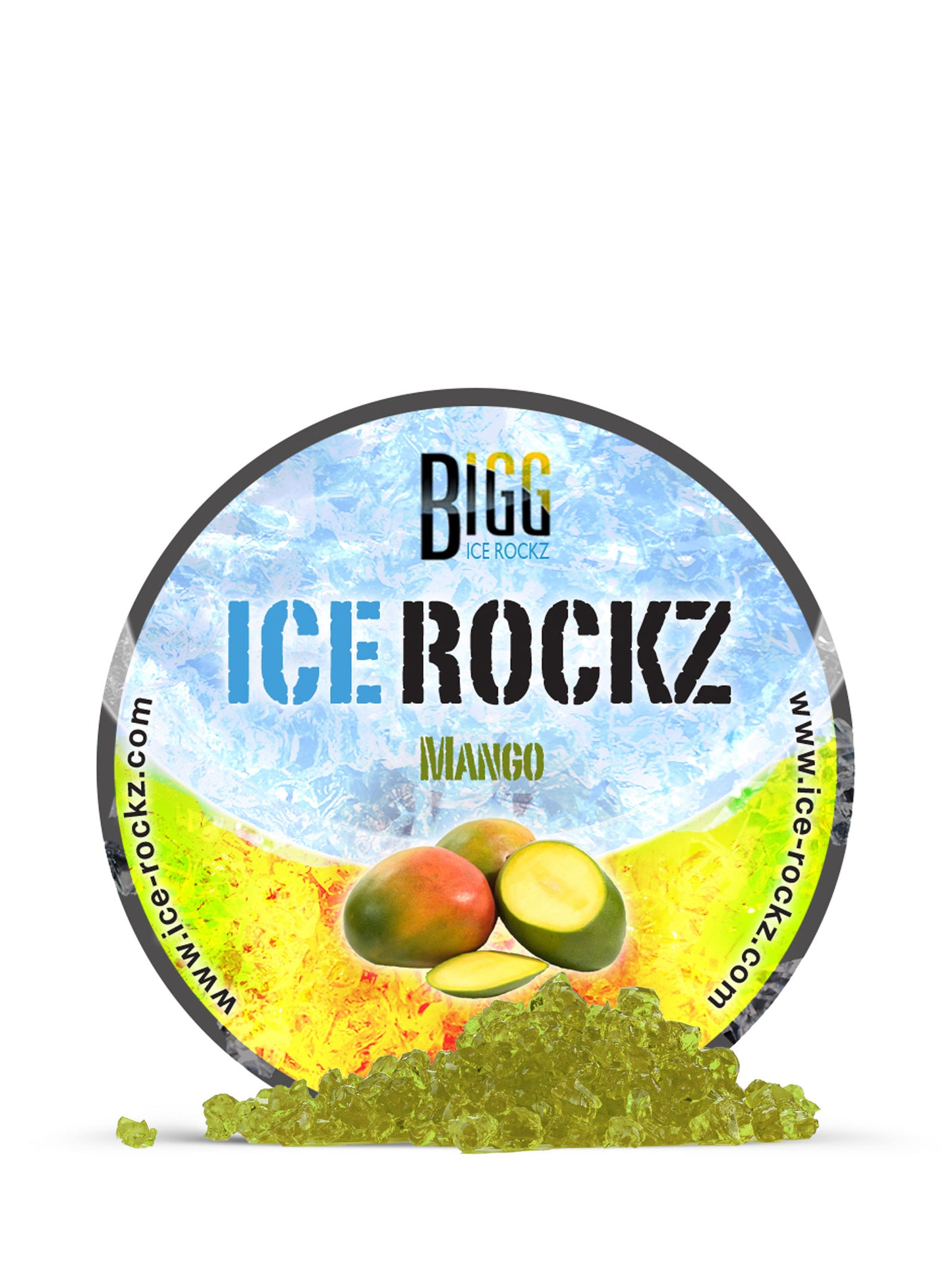 Mango Shisha Flavour BIGG Ice Rockz Tobacco Free 120g - The Shisha Shop