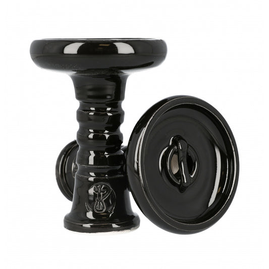 HC Cascade Funnel Black Ceramic Shisha Bowl - The Shisha Shop