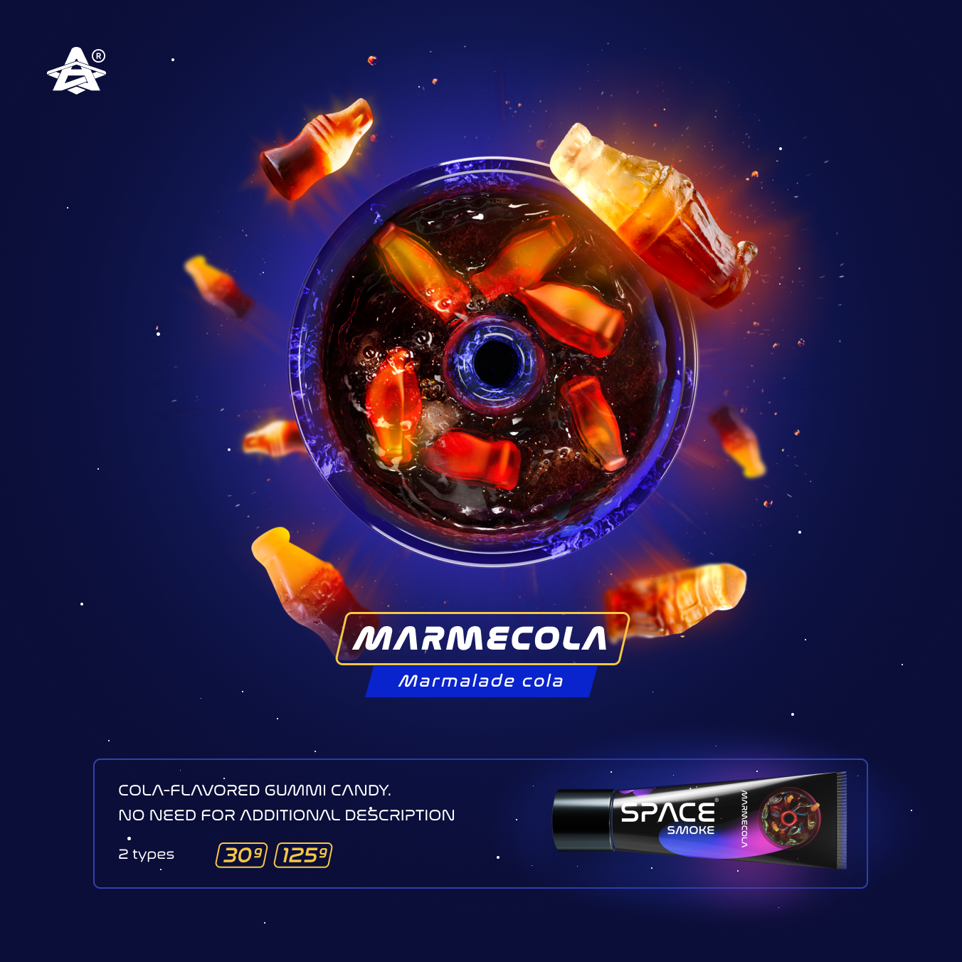 Space Smoke Marme Cola (Cola Flavoured Gummi Bottle) Hookah Paste 30g - The Shisha Shop