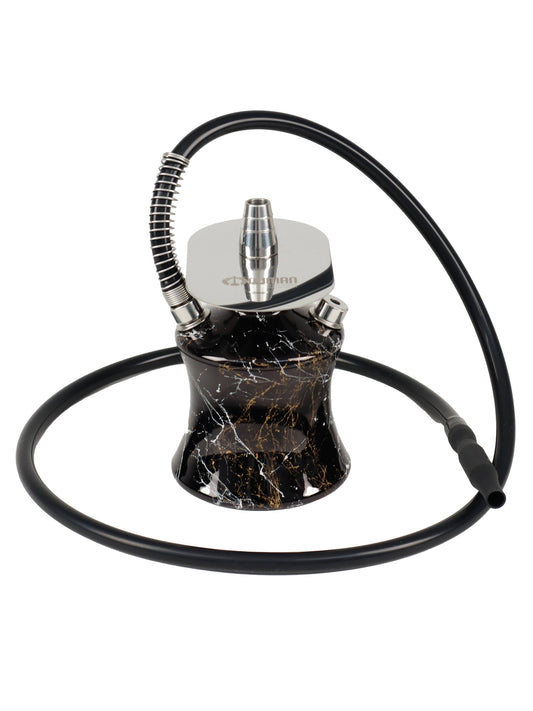 Oduman Mini Travel Black N2 Glass Shisha Pipe 25cm - EXCLUSIVE - The Shisha Shop