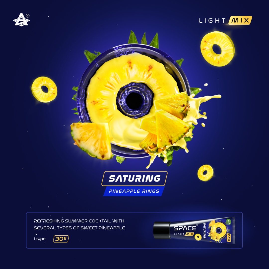 Space Smoke Light Mix Saturing (Pineapple Cocktail) Hookah Paste 30g - The Shisha Shop