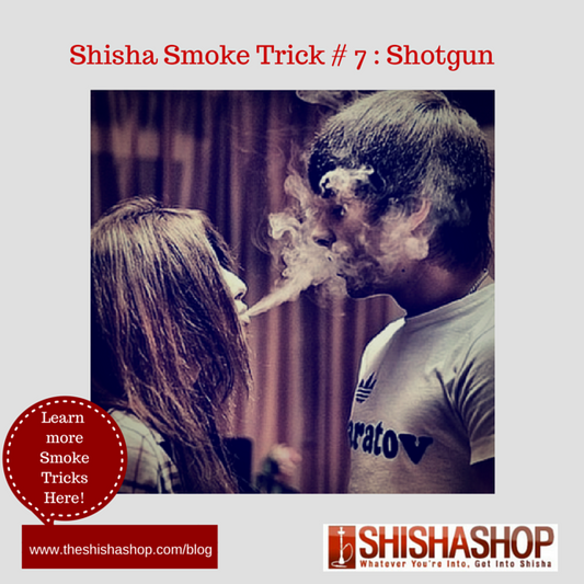 Shotgun smoke trick using a hookah/shisha