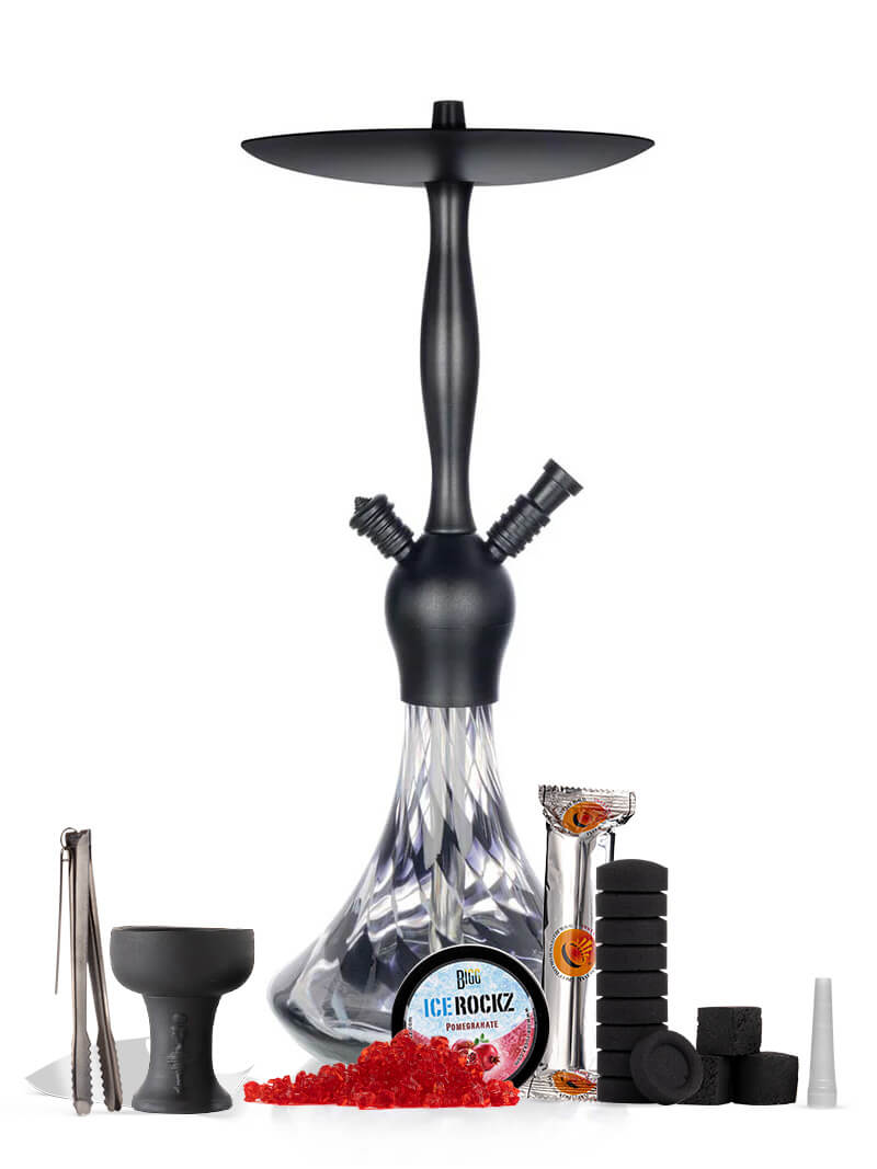 Alux Captain Complete Shisha Pipe Package - Black