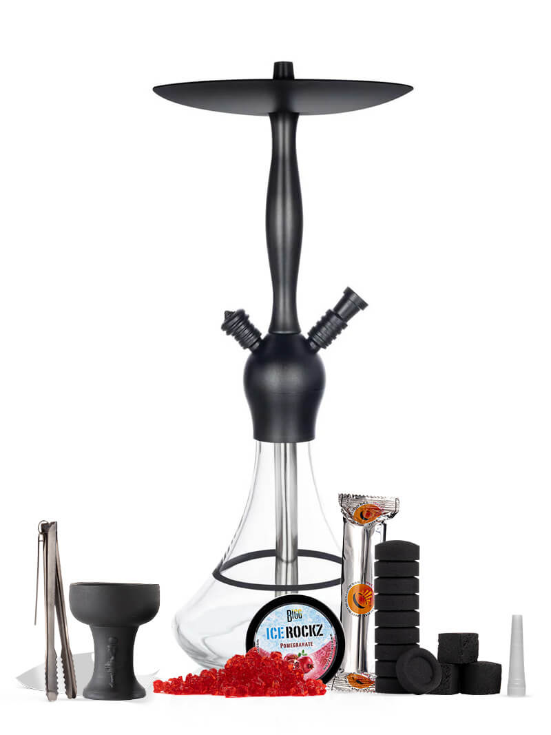 Alux Captain Complete Shisha Pipe Package - Black