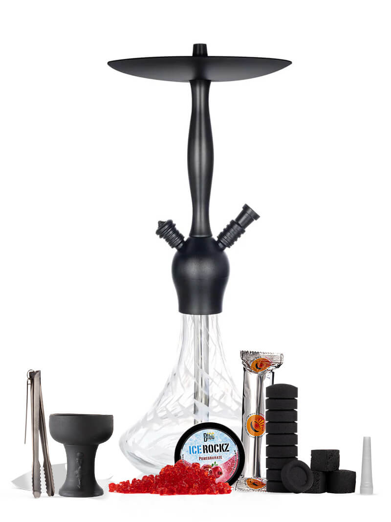 Alux Captain Complete Shisha Pipe Package - Black