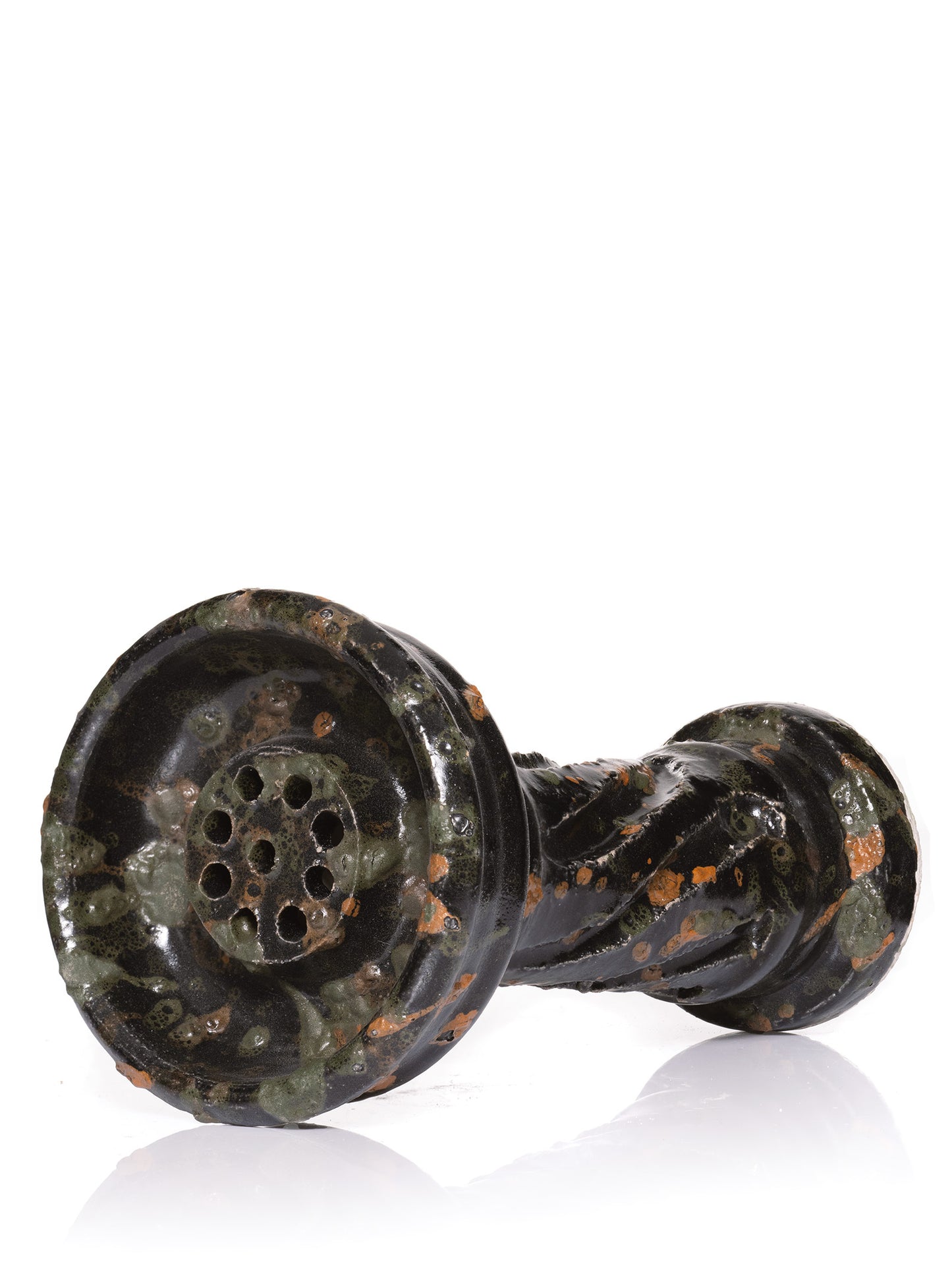 Helium Big Bang Shisha Bowl - Green-Orange dots - The Shisha Shop