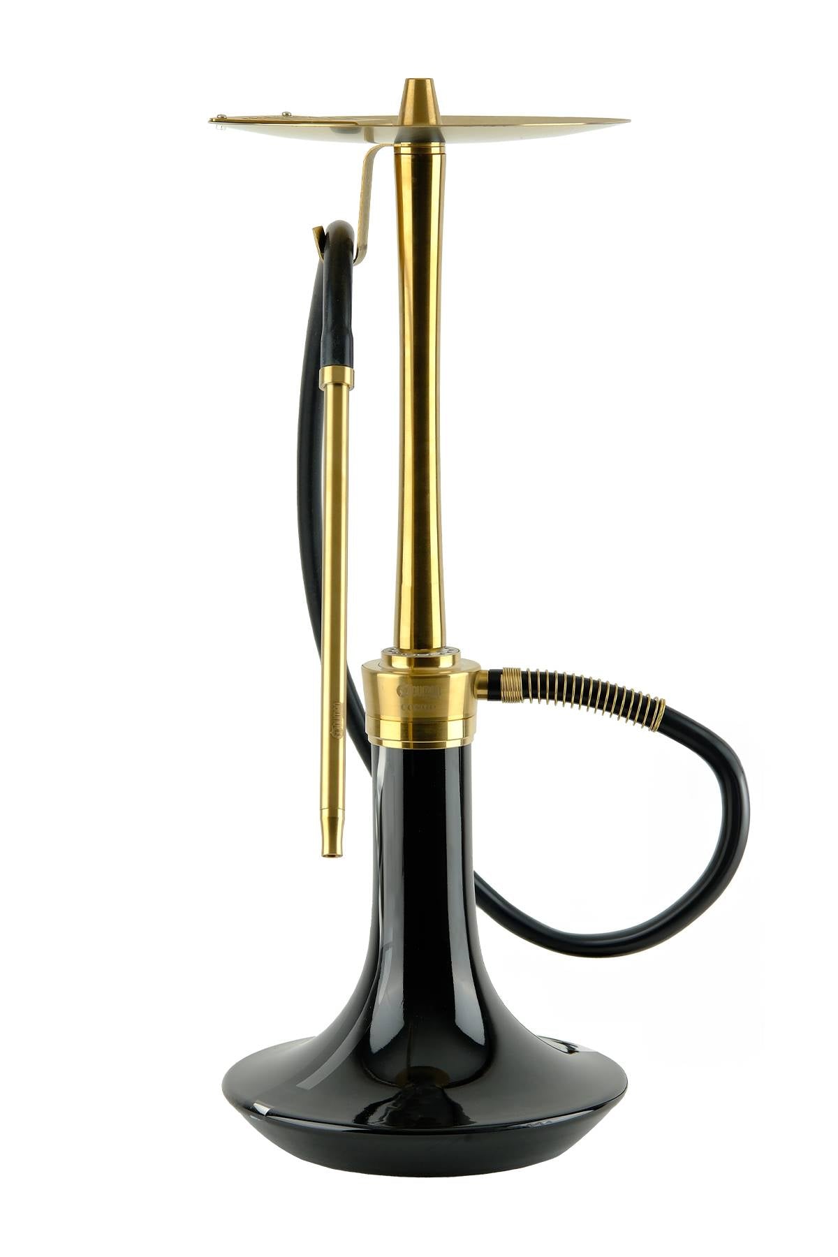 Oduman Cosmo Shisha Pipe 60cm - Black Glass Gold Body