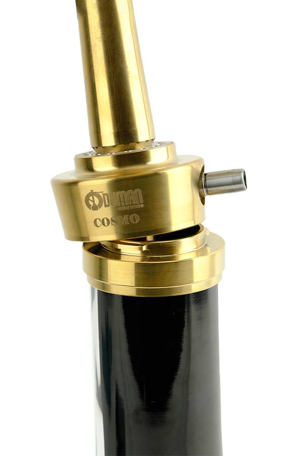 Oduman Cosmo Shisha Pipe 60cm - Black Glass Gold Body