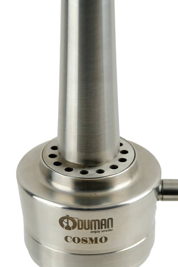 Oduman Cosmo Shisha Pipe 60cm - White Glass Silver Body