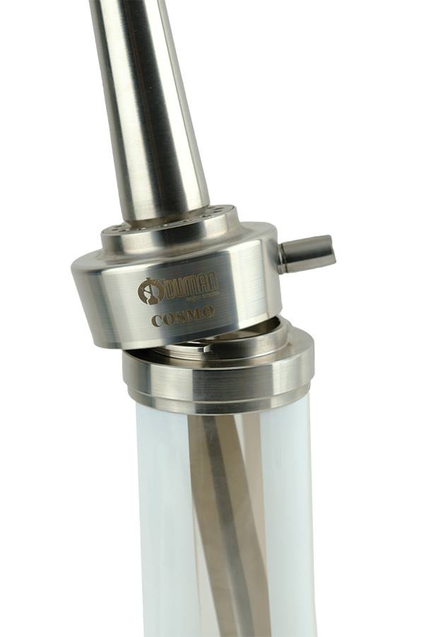 Oduman Cosmo Shisha Pipe 60cm - White Glass Silver Body