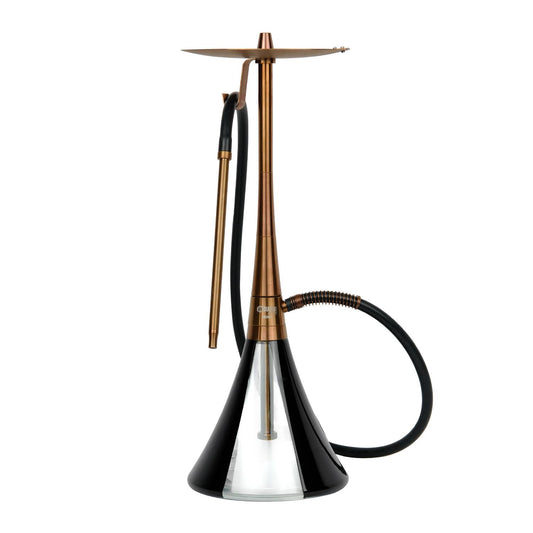 Oduman Orion Shisha Pipe 60cm - Bronze Body with Black Glass Base