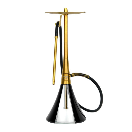 Oduman Orion Shisha Pipe 60cm - Gold Body with Black Glass Base