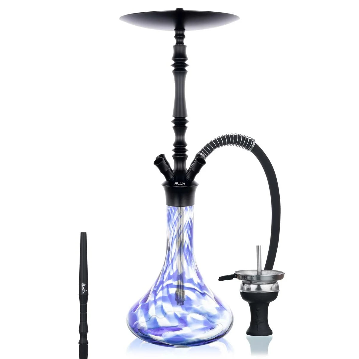 Aladin Alux M4.1 Black Shisha Pipe 62cm - Blue - The Shisha Shop