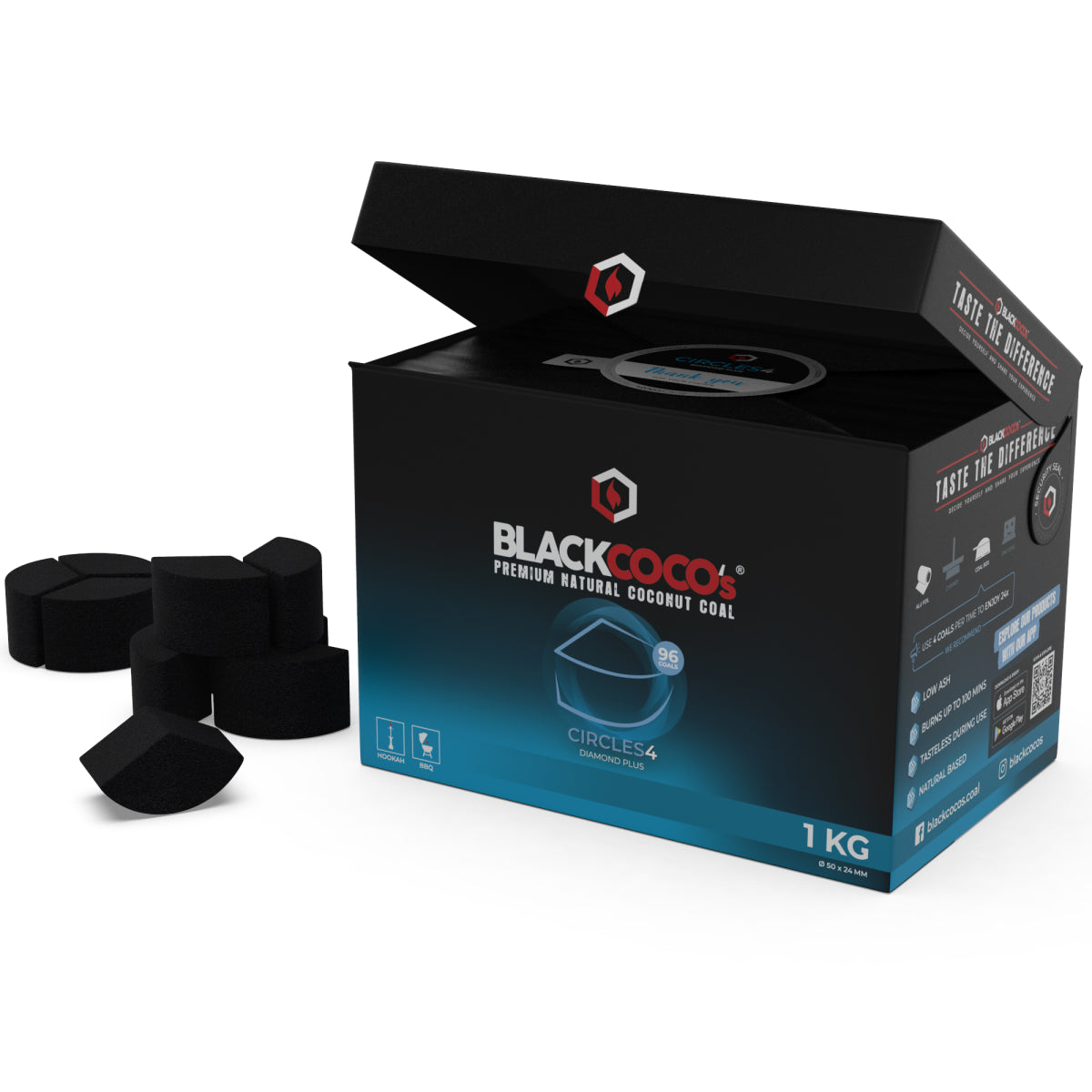 Black Coco Coconut Charcoal Circles4 1kg