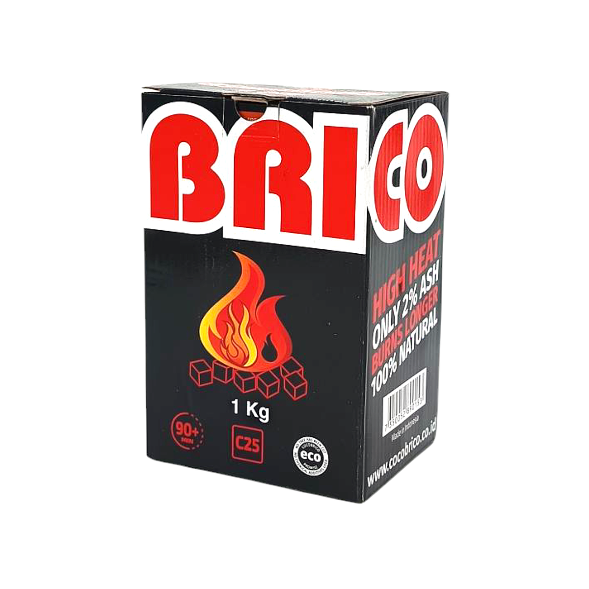 Cocobrico C25 25mm coconut-shell charcoal 1kg - main pack