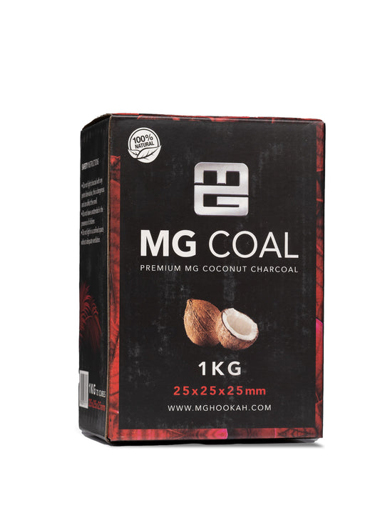 MG Coal Premium 25mm Coconut Charcoal 1kg - 72 Pieces - The Shisha Shop