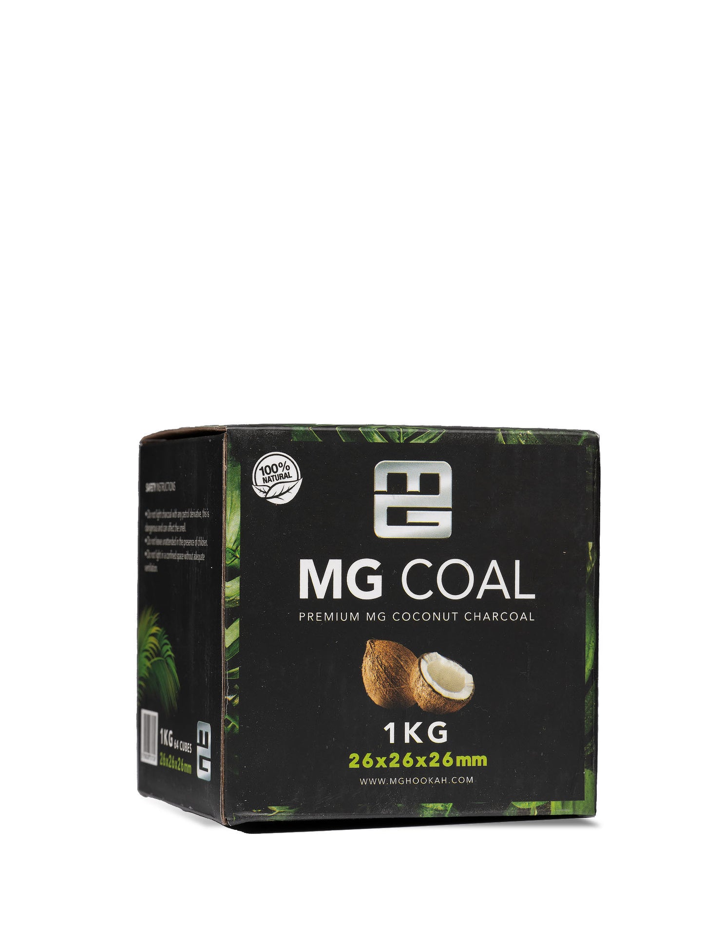 MG Coal Premium 26mm Coconut Charcoal 1kg - 64 Pieces