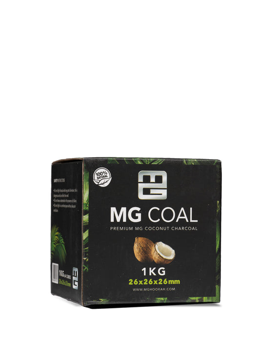 MG Coal Premium 26mm Coconut Charcoal 1kg - 64 Pieces - The Shisha Shop