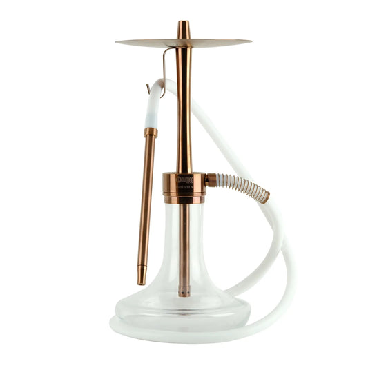 Oduman Infinity clear glass bronze body shisha pipe - main view