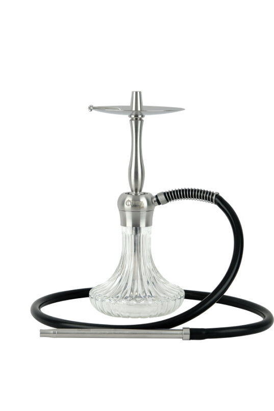 Oduman Velos Silver clear glass shisha pipe