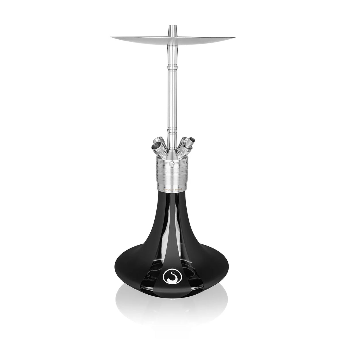 Steamulation Ultimate Gen.3 Black Matt shisha pipe with silver stainless-steel stem