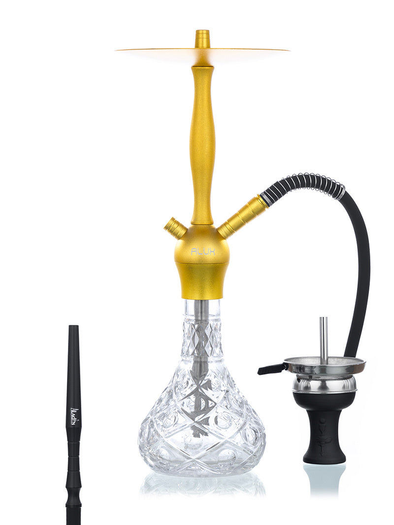Alux Admiral Gold Aladin Shisha Pipe 50cm - The Shisha Shop