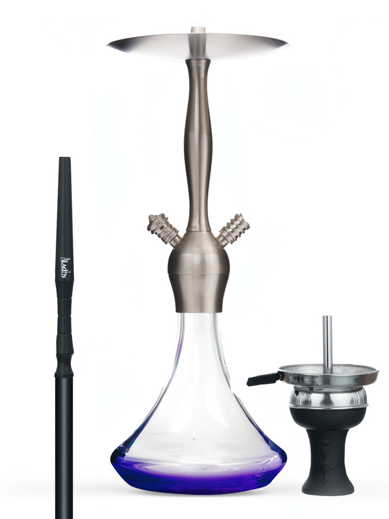Alux Captain Shiny Blue Complete Shisha Pipe Package | Beginner Shisha ...