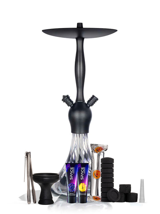 Alux Captain Complete Shisha Pipe Package - Black