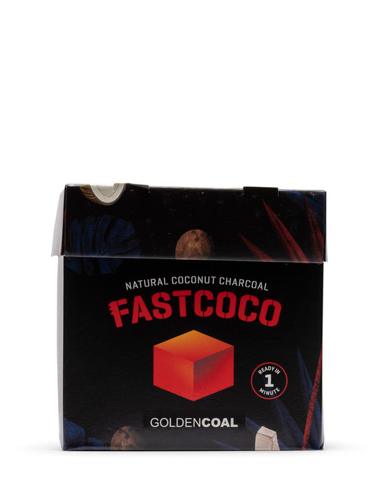 FastCoco Quick-lite Premium Natural Coconut Charcoal Cubes 1Kg - 80 Pieces