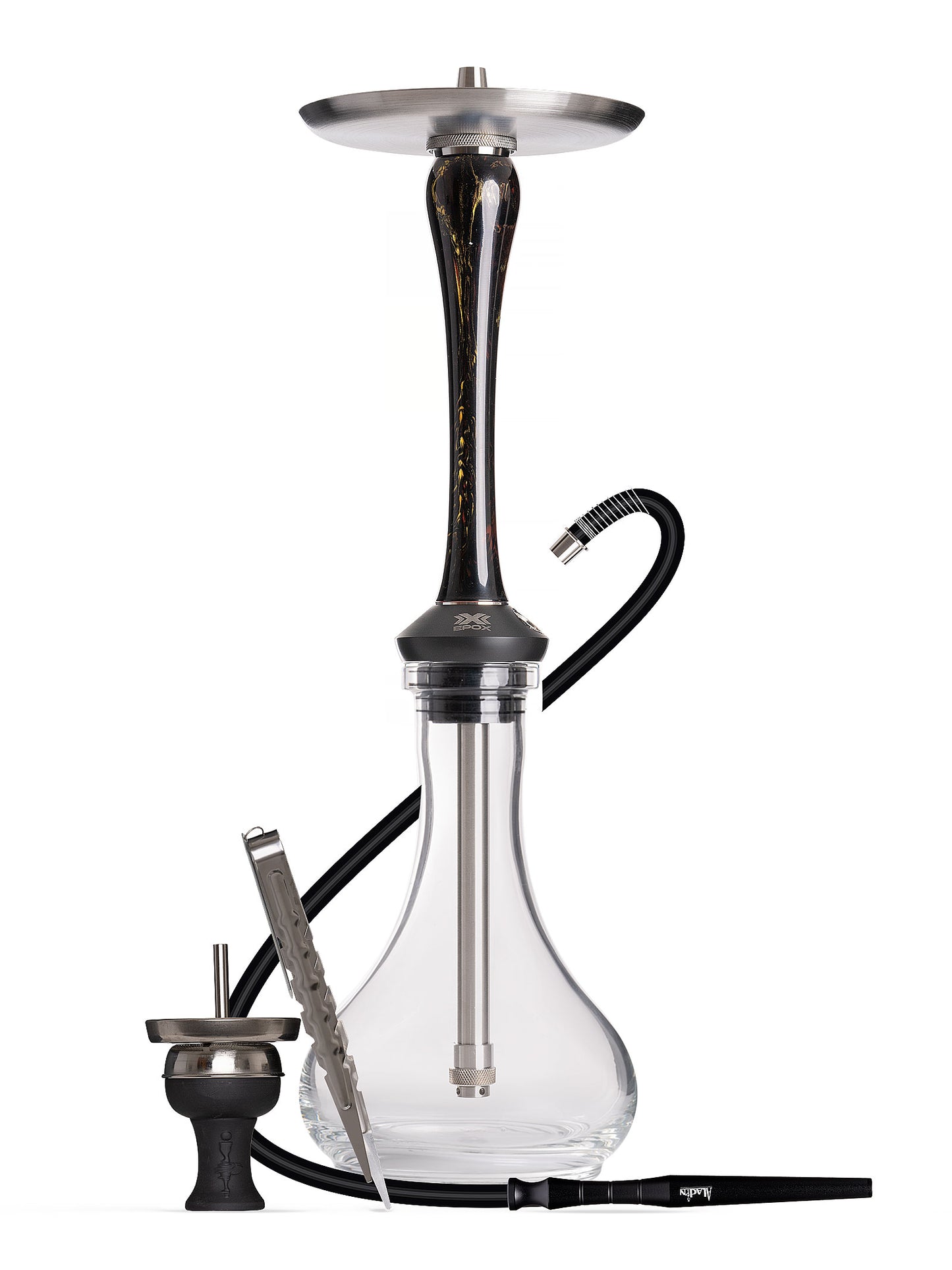 Aladin EPOX 565 Golden Storm Clear Shisha Pipe 56cm