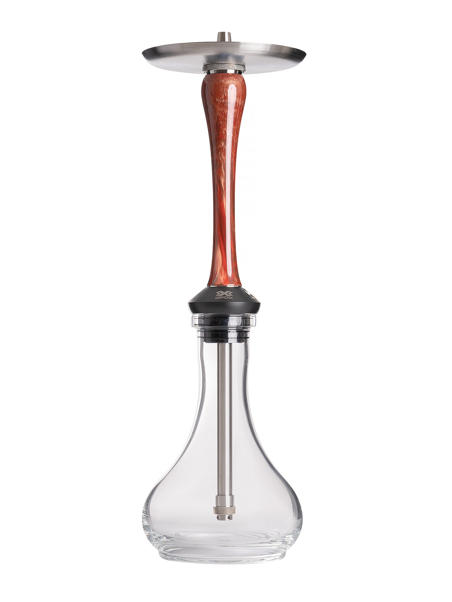 Aladin EPOX 565 Red Magma Clear Shisha Pipe 56cm - The Shisha Shop