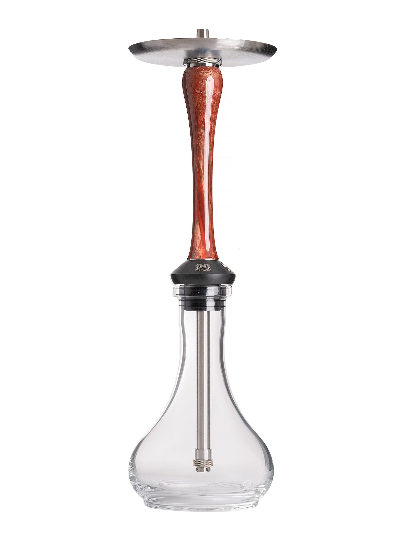 Aladin EPOX 565 Red Magma Clear Shisha Pipe 56cm - The Shisha Shop