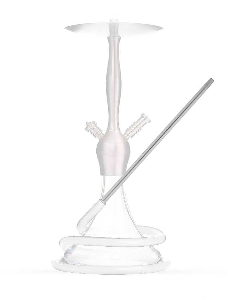 Silicone & Stainless Steel Premium Washable Hygiene Hose - Matt White - The Shisha Shop