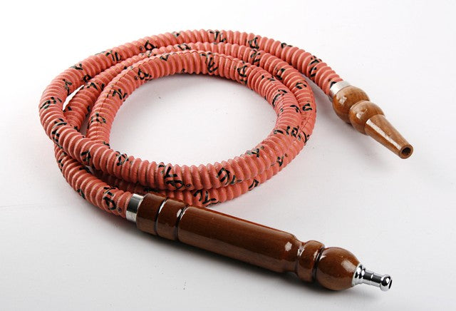 Mya Peach Leather Shisha Hose Pipe Large Tip - The Shisha Shop