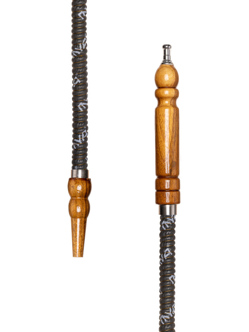 Mya Grey Leather Shisha Hose Pipe Large Tip