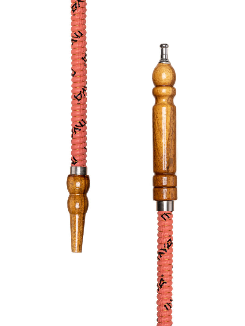 Mya Pink Leather Shisha Hookah Hose Large Tip - The Shisha Shop