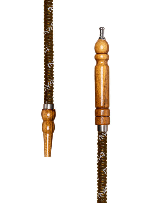 Mya Brown Large Tip Leather Shisha Hose Pipe - The Shisha Shop