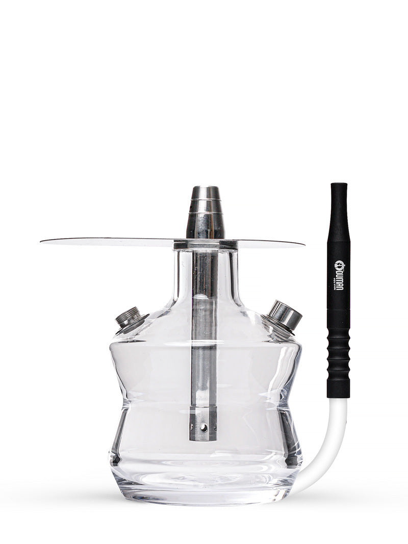 Oduman N3 On the Go Clear Glass Travel Shisha Pipe 20cm - The Shisha Shop