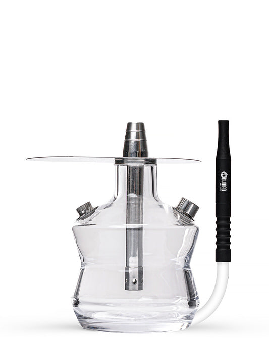 Oduman N3 On the Go Clear Glass Travel Shisha Pipe 20cm - The Shisha Shop